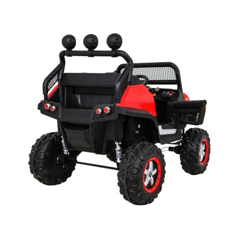 Mercedes Benz Unimog 4x4 terenowy Pojazd na akumulator pilot bagażnik wolny start MP3 LED