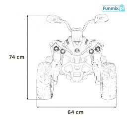 Pojazd quad maverick ATV na akumulator dla dzieci LED EVA radio ekoskóra