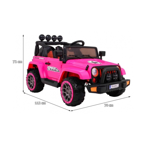 [BRD-7588] Terenowy Full Time 4WD [4X40W, 10Ah] koła EVA, pokrowiec, pilot, LED, MP3 - różowy