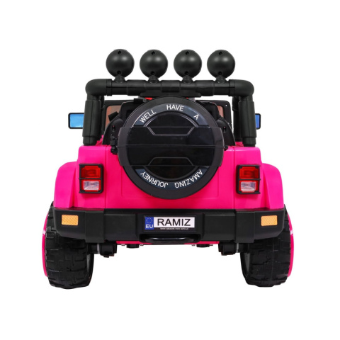 [BRD-7588] Terenowy Full Time 4WD [4X40W, 10Ah] koła EVA, pokrowiec, pilot, LED, MP3 - różowy