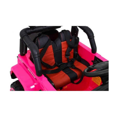 [BRD-7588] Terenowy Full Time 4WD [4X40W, 10Ah] koła EVA, pokrowiec, pilot, LED, MP3 - różowy