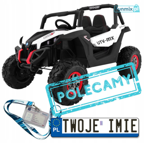 [XMX-603] Duży Buggy SUPERSTAR UTV-MX 2000N dla 2 dzieci [4X45W, 18Ah] pilot, pokrowiec, LED, MP3, BT - biały