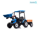 [JS3158B] Mega traktor D68 z łyżką i przyczepką [2X200W, 10Ah-24V] pilot, pokrowiec, LED, MP3 - niebieski