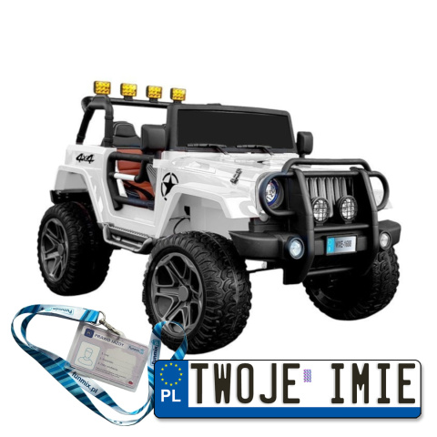 Auto WXE-1688 4x4 Strong Na Akumulator Ekoskóra Koła EVA LED MP3 USB Pasy