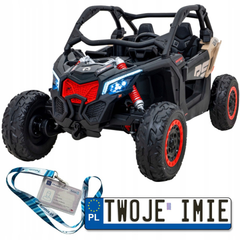 [CA001] Duży Maverick ATV CAN-AM Buggy Turbo RR dla 2 dzieci [4x200W, 14Ah-24V] koła EVA, pokrowiec, LED, MP3, BT - khaki