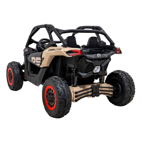 [CA001] Duży Maverick ATV CAN-AM Buggy Turbo RR dla 2 dzieci [4x200W, 14Ah-24V] koła EVA, pokrowiec, LED, MP3, BT - khaki