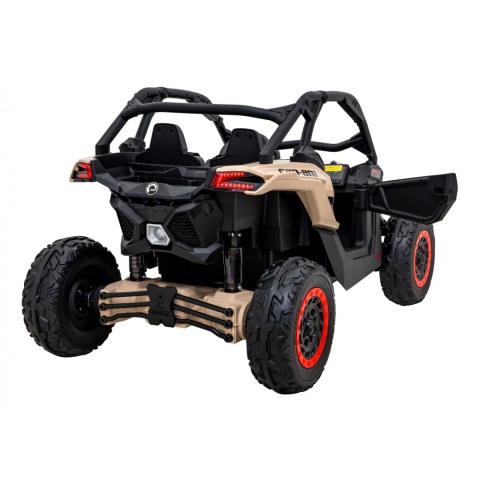 [CA001] Duży Maverick ATV CAN-AM Buggy Turbo RR dla 2 dzieci [4x200W, 14Ah-24V] koła EVA, pokrowiec, LED, MP3, BT - khaki