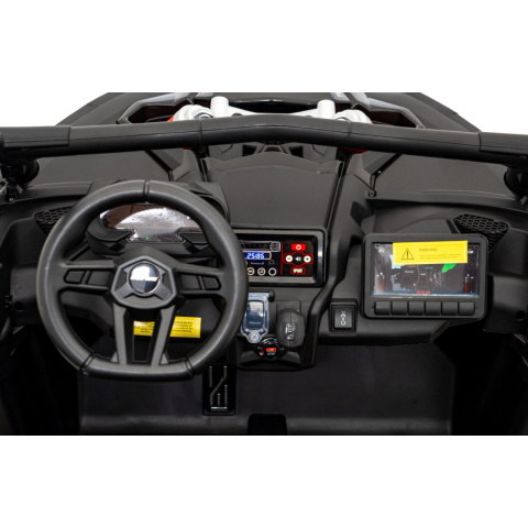[CA001] Duży Maverick ATV CAN-AM Buggy Turbo RR dla 2 dzieci [4x200W, 14Ah-24V] koła EVA, pokrowiec, LED, MP3, BT - khaki