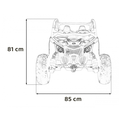 [CA001] Duży Maverick ATV CAN-AM Buggy Turbo RR dla 2 dzieci [4x200W, 14Ah-24V] koła EVA, pokrowiec, LED, MP3, BT - khaki