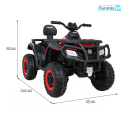 [S615] Quad ATV XT-speed [4X80W, 10Ah-24V], koła EVA, pokrowiec, LED, MP3 - czerwony