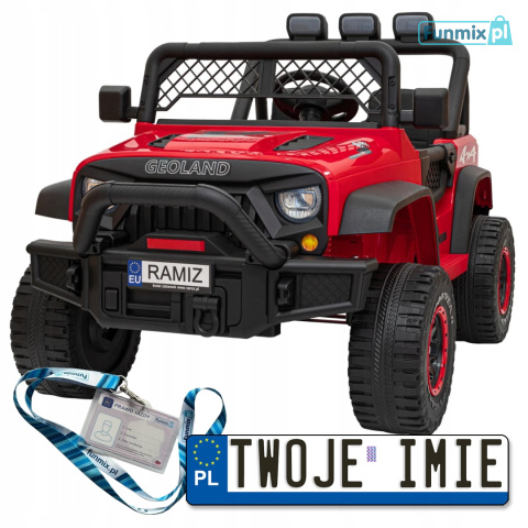 Geoland Power auto terenowe dla 2 dzieci z pilotem 2X200W Radio MP3 LED