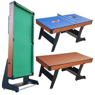 Stół do gier 3W1 bilard ping pong 184x97,5cm solidny składany + akcesoria [T56026(6).PLUS]