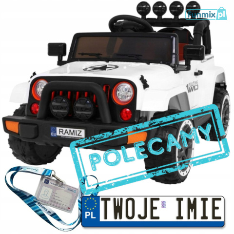 Terenowe Full Time 4WD auto z napędem 4x4 i Pilotem Audio LED Schowek