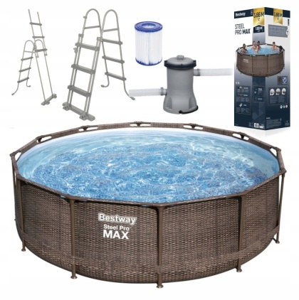 Basen stelażowy rattan 366x100cm 9w1 - Bestway [56709]