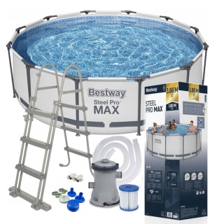 Basen ogrodowy stelażowy 366x100cm zestaw pompa, drabinka - Bestway [56418]