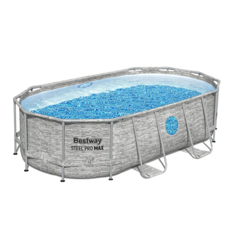 [56714] Basen stelażowy ogrodowy 427x250x100cm drabinka pompa pokrywa - Bestway