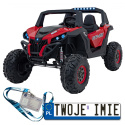 [XMX-603] Duży Buggy SUPERSTAR UTV-MX 2000N dla 2 dzieci, wersja 300W [4X75W, 9Ah-24V] pilot, pokrowiec, LED, MP3, BT - czerwony