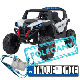 [XMX-603] Duży Buggy SUPERSTAR UTV-MX 2000N dla 2 dzieci, wersja 300W [4X75W, 9Ah-24V] pilot, pokrowiec, LED, MP3, BT - biały