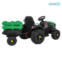 Pojazd traktor titanium z przyczepą dla dzieci 2X45W ekoskóra EVA MP3 AUX