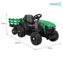 Pojazd traktor titanium z przyczepą dla dzieci 2X45W ekoskóra EVA MP3 AUX