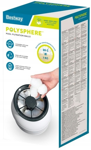 [58515+58475] Pompa piaskowa filtrująca 3596l/h + Kulki Filtracyjne - Bestway