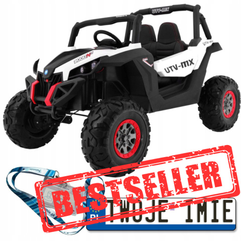 [XMX-603] Duży Buggy SUPERSTAR UTV-MX 2000N dla 2 dzieci [4X45W, 18Ah] pilot, pokrowiec, LED, MP3, BT - biały