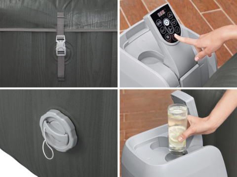 [60067] Jacuzzi basen z hydromasażem nadmuchiwane Spa 1370L + pompa filtr - Bestway