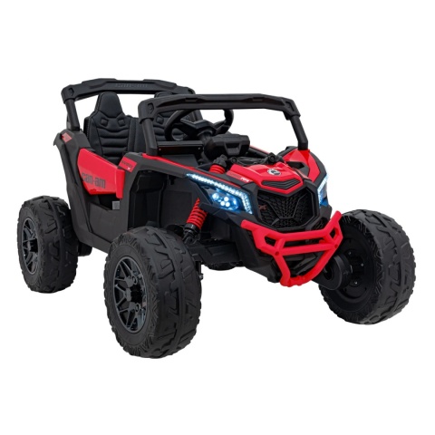[CA003] Mocny Maverick ATV CAN-AM Buggy [4X200W, 10Ah-24V] koła EVA, pokrowiec, pilot LED, MP3, BT - czerwony