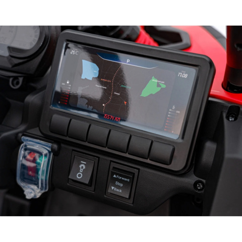 [CA003] Mocny Maverick ATV CAN-AM Buggy [4X200W, 10Ah-24V] koła EVA, pokrowiec, pilot LED, MP3, BT - czerwony