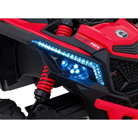 [CA003] Mocny Maverick ATV CAN-AM Buggy [4X200W, 10Ah-24V] koła EVA, pokrowiec, pilot LED, MP3, BT - czerwony