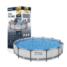 [56416] Basen Stelażowy Steel Pro MAX 366x76 Okrągły 12FT 3w1 Pompa Filtr - Bestway
