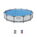 [56416] Basen Stelażowy Steel Pro MAX 366x76 Okrągły 12FT 3w1 Pompa Filtr - Bestway