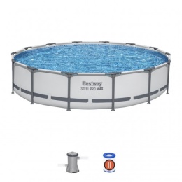 [56595] Basen stelażowy Steel Pro MAX 427x84 14FT 3w1 Pompa, Filtr - Bestway