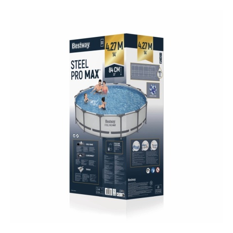 [56595] Basen stelażowy Steel Pro MAX 427x84 14FT 3w1 Pompa, Filtr - Bestway