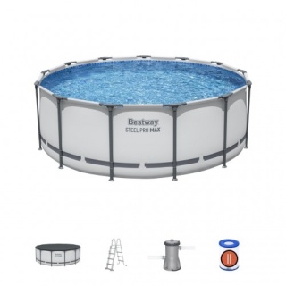 Basen stelażowy Steel Pro MAX 427x107 Szary 14FT 5w1, Akcesoria - Bestway [56950]