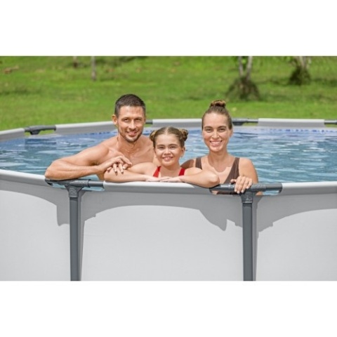 [56950] Basen stelażowy Steel Pro MAX 427x107 Szary 14FT 5w1, Akcesoria - Bestway