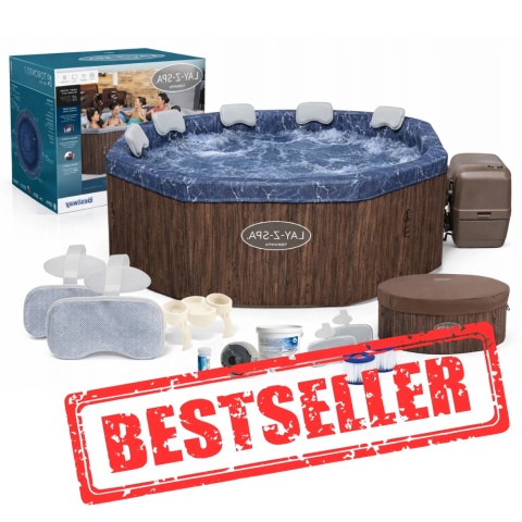 [6001W] Basen jacuzzi z hydromasażem okrągłe Spa 1250L 5-7 osobowy - Bestway