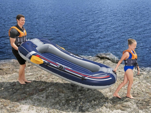 [61083] Ponton z wiosłami pompka 234x135cm dwuosobowy - Bestway