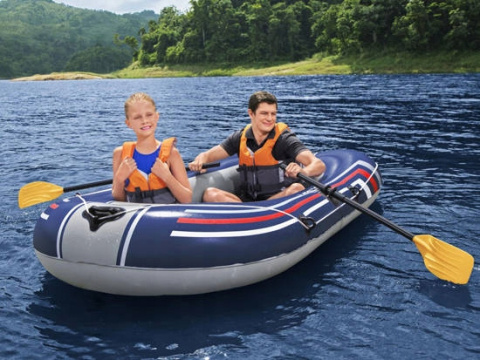[61083] Ponton z wiosłami pompka 234x135cm dwuosobowy - Bestway