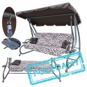 [8011.PAT.CB] DUŻA HUŚTAWKA ROZKŁADANA LEŻANKA OGRODOWA 2w1 4os.