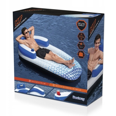 Materac fotel dmuchany leżak do pływania 183 x 97cm do 90 kg - Bestway [43533]
