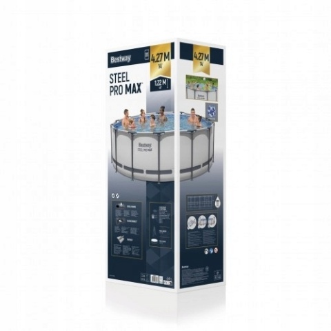 Basen okrągły stelażowy ogrodowy steel pro max 396x122cm 14ft -- Bestway [5618W]