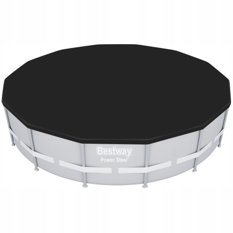 Plandeka Pokrywa Ochronna na Basen PVC Ø 396cm Czarna Okrągła - Bestway [58292]