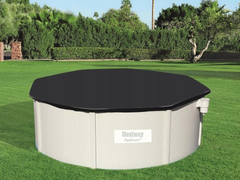 Plandeka Pokrywa Ochronna na Basen PVC Ø 396cm Czarna Okrągła - Bestway [58292]