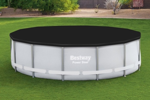 Plandeka Pokrywa Ochronna na Basen PVC Ø 396cm Czarna Okrągła - Bestway [58292]