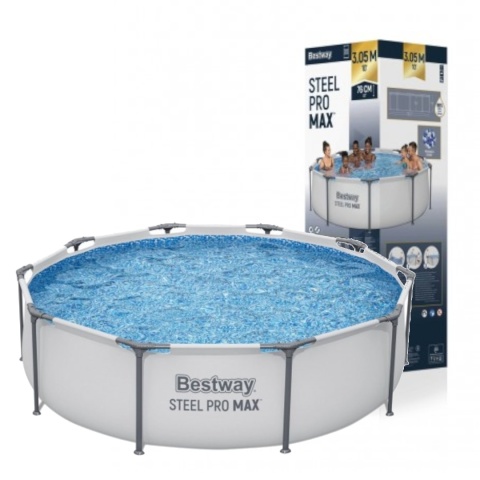 [56406] Basen Stelażowy Steel Pro MAX 305x76 Okrągły 10FT DuraPlus FrameLink - Bestway