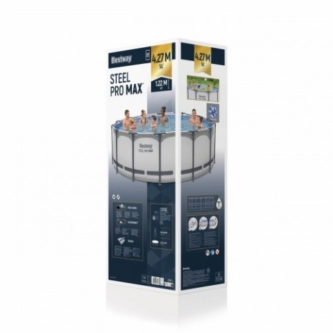 [5612X] Basen stelażowy Steel Pro MAX 427x122 Szary 14FT 5w1 Akcesoria - Bestway