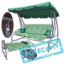 [8011.PAT.ZIE] DUŻA HUŚTAWKA ROZKŁADANA LEŻANKA OGRODOWA 2w1 4os.