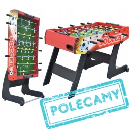 [F48056 RED] Stół do gry piłkarzyki solidny duży składany 121cm