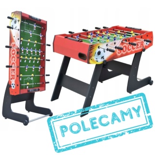 Stół do gry piłkarzyki solidny duży składany 121cm [F48056 RED]